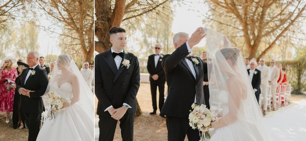 Walking down the aisle at Domaine d'Essendieras by Jade Sequeval French Photographer