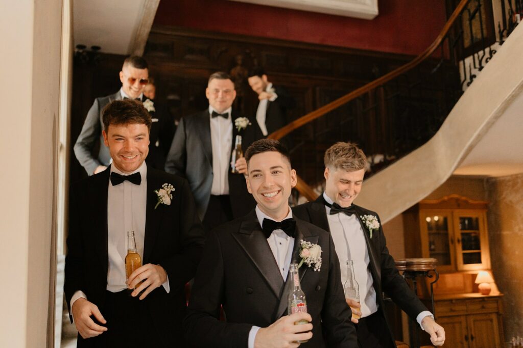 Groom and mates at Domaine d'Essendieras by Jade Sequeval French Photographer