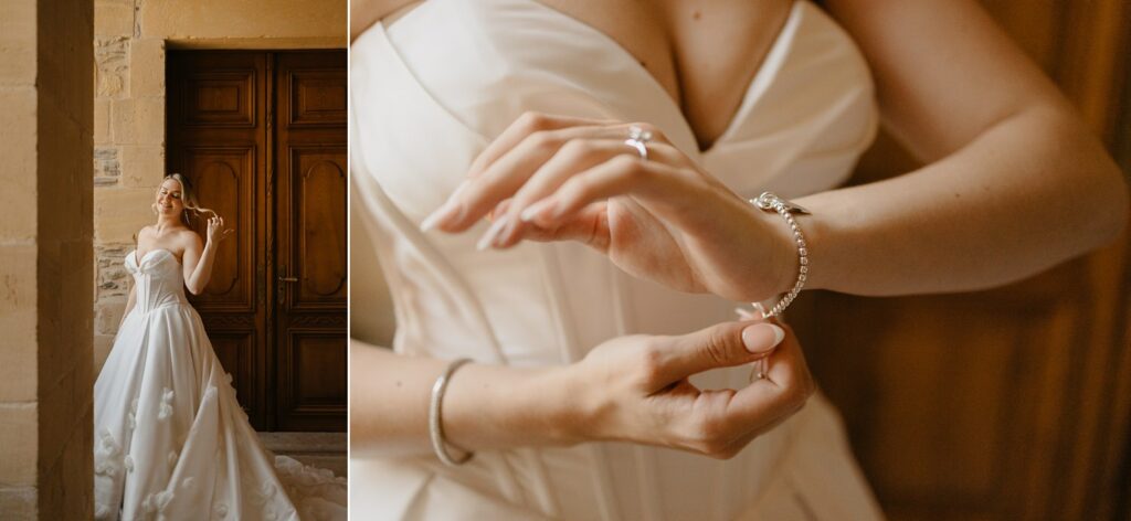 Bride getting ready at Domaine d'Essendieras by Jade Sequeval French Photographer