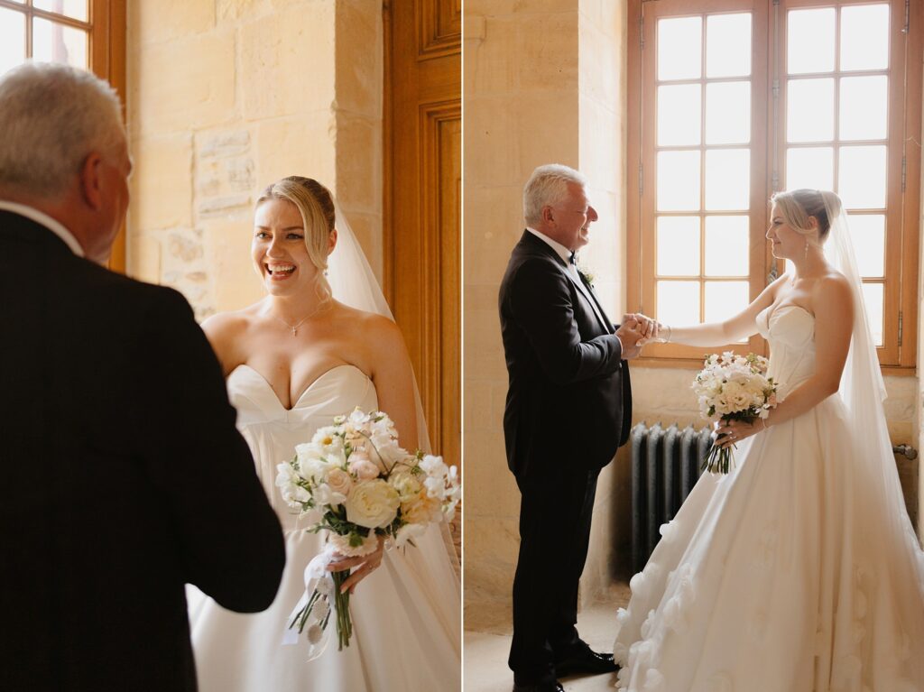 Bride and her father at Domaine d'Essendieras by Jade Sequeval French Photographer