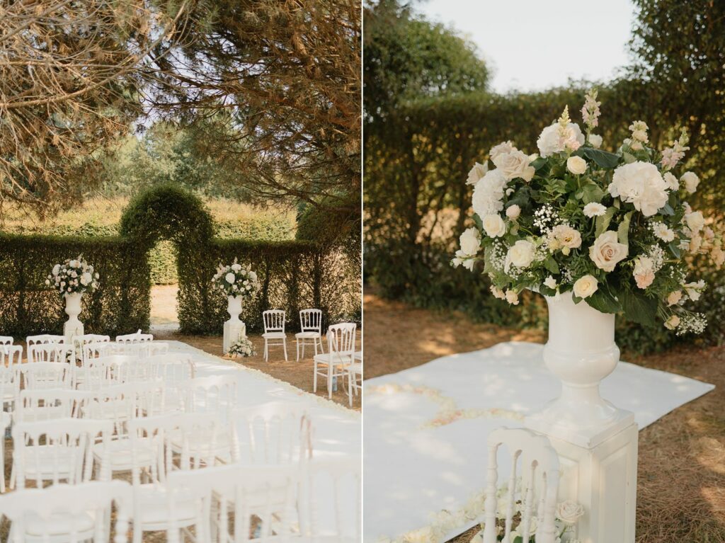 Romanding ceremony setting at Domaine d'Essendieras by Jade Sequeval French Photographer