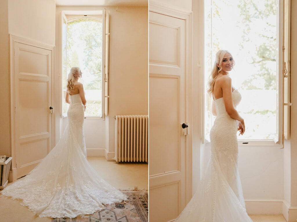 Bride getting ready at Chateau de Malliac - photo by Jade Sequeval wedding Photographer in South West France