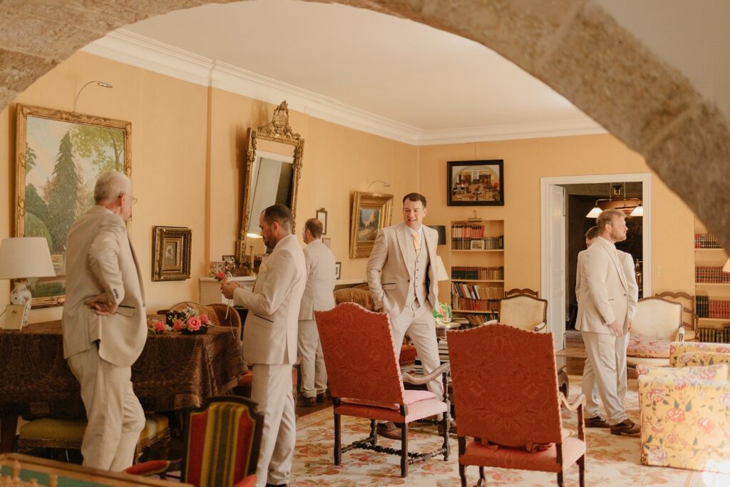 Rooms in Chateau de Malliac - photo by Jade Sequeval wedding Photographer in South West France
