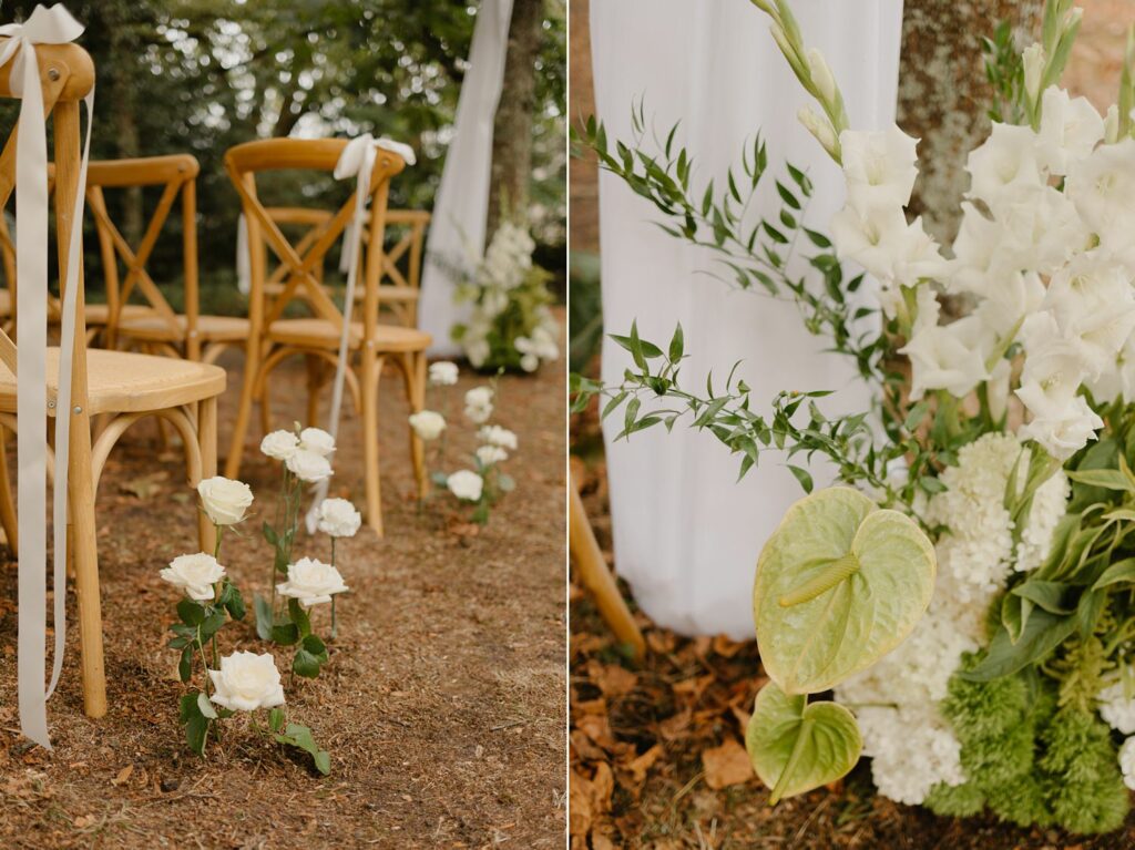 Planted roses petals for and intimate wedding at Chateau Réal - photo by Jade Sequeval wedding Photographer in Bordeaux