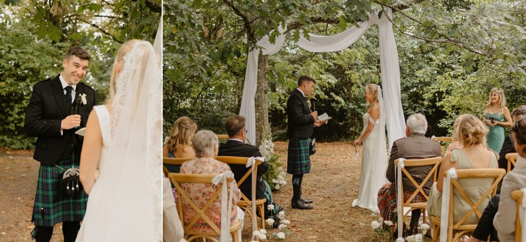 Groom's speech during a wedding at Chateau Réal - photo by Jade Sequeval wedding Photographer in Bordeaux