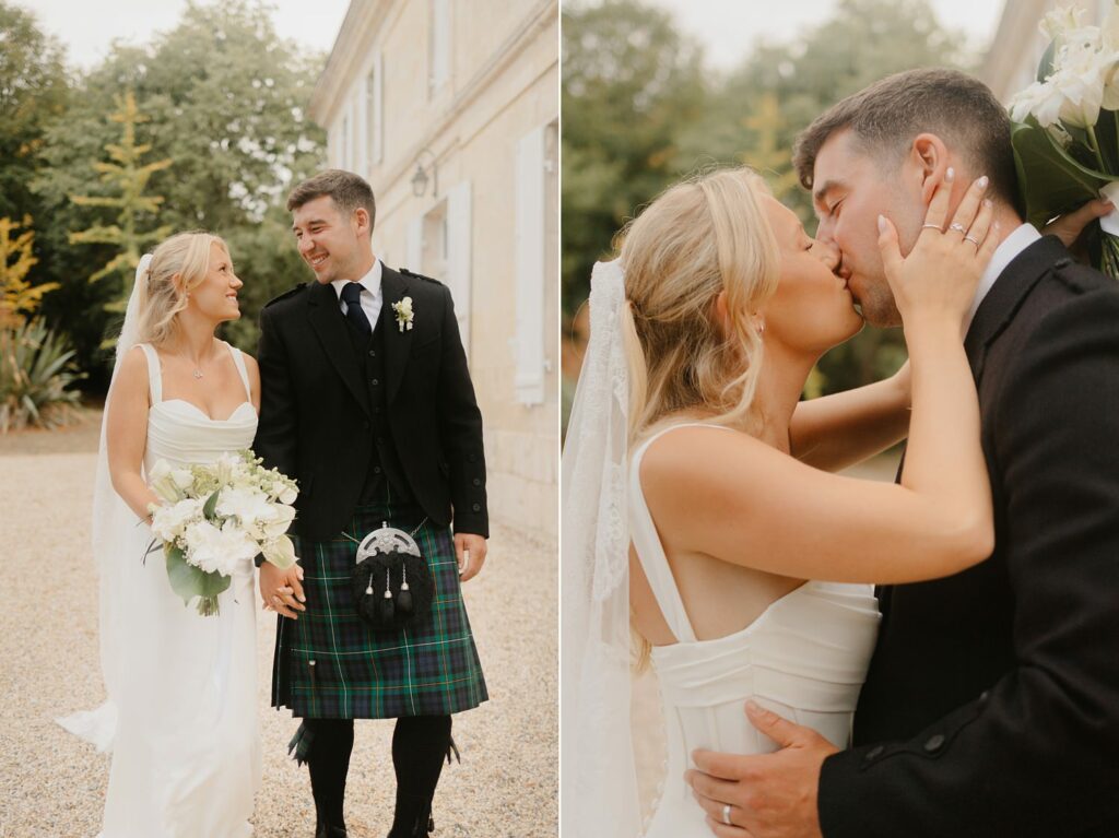 Bride and groom enjoying Chateau Réal by Jade Sequeval wedding Photographer in Bordeaux